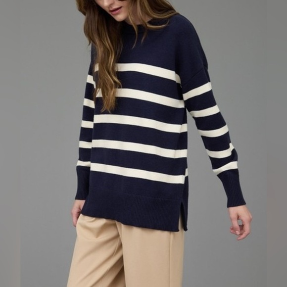 Loft by Ann Taylor Women’s Stripe Relaxed Tunic Sweater - Size XL - Picture 3 of 10